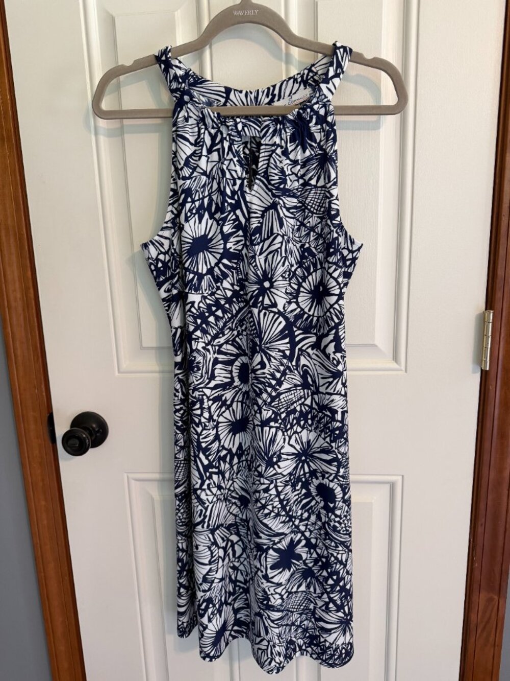 Jude Connally Navy/White Shift "Lisa" Dress M